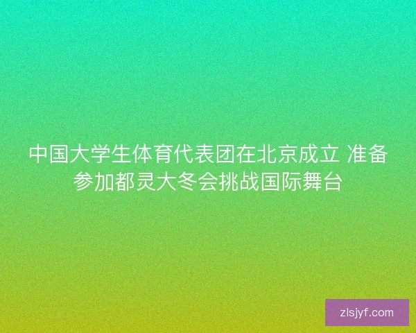 中国大学生体育代表团在北京成立 准备参加都灵大冬会挑战国际舞台
