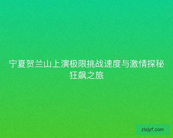 宁夏贺兰山上演极限挑战速度与激情探秘狂飙之旅 宁夏贺兰山上演极限挑战速度与激情探秘狂飙之旅